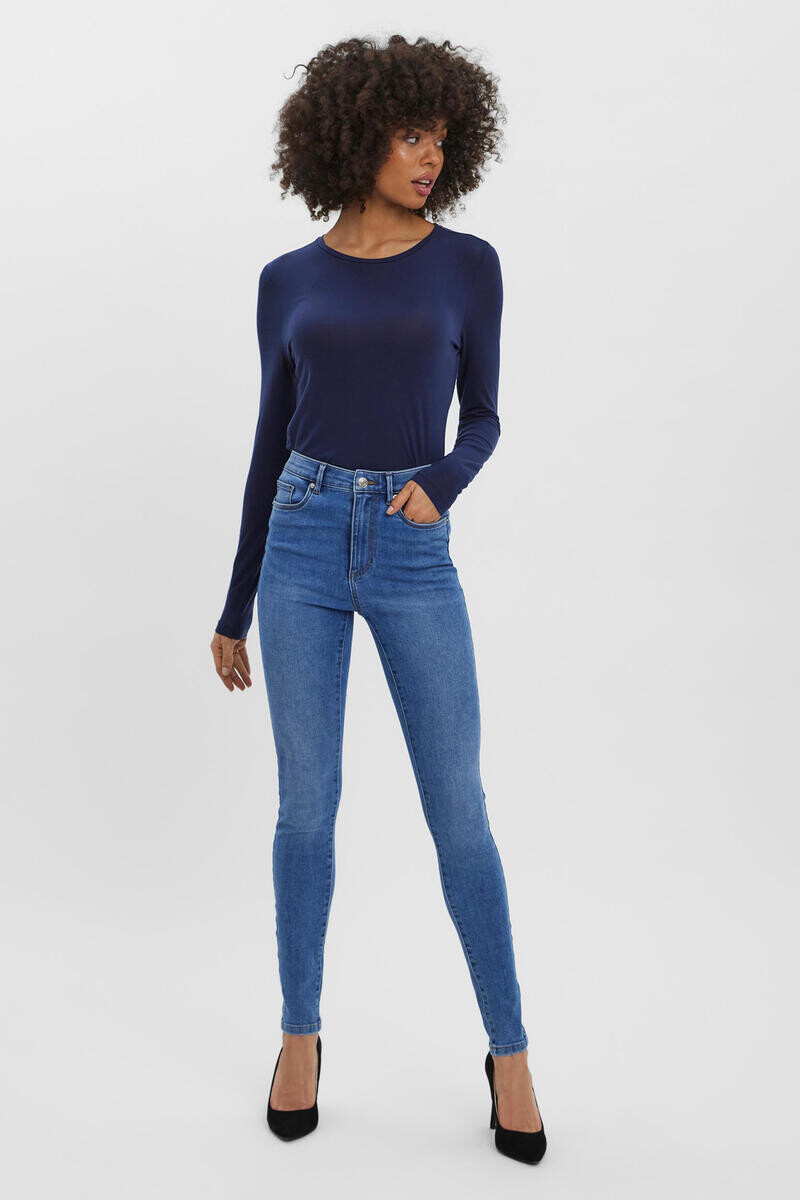 

Женские джинсы скинни с завышенной талией Vero Moda, синий