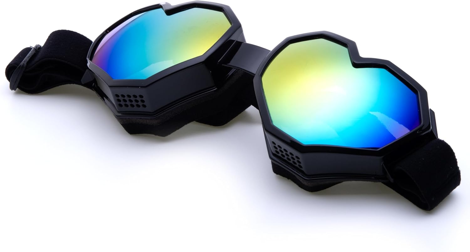 

Солнцезащитные очки в форме сердца, большие, яркие, с защитой от УФ-излучения, горнолыжные очки с дизайном «Любовь», стильные и модные очки для женщин и мужчин ICARA, Midnight Black