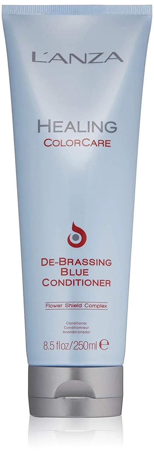 Профессиональный синий кондиционер L'ANZA Healing ColorCare Ultra De-Brassing для тонирования окрашенных волос, устраняющий нежелательную желтизну, формула без сульфатов. 251 мл (.), Blue