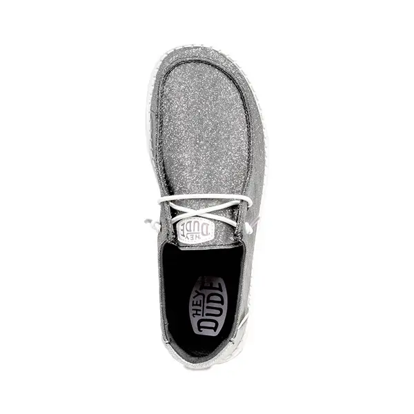 Слипоны Womens HEYDUDE Wendy Metallic Sparkle Slip-On Casual Shoe, цвет Charcoal — фото 2