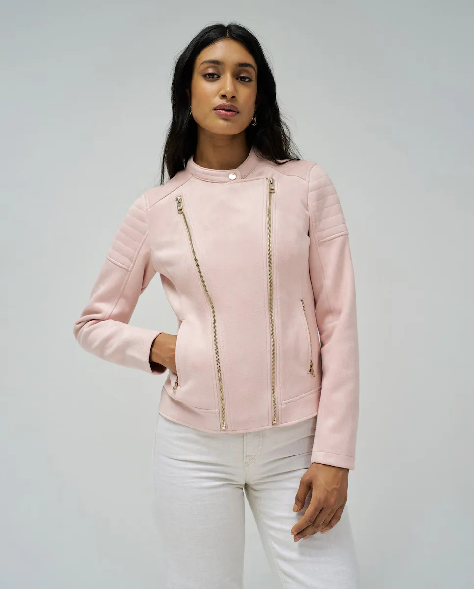 

Женская замшевая куртка с мандариновым воротником Salsa Jeans, цвет Rosa