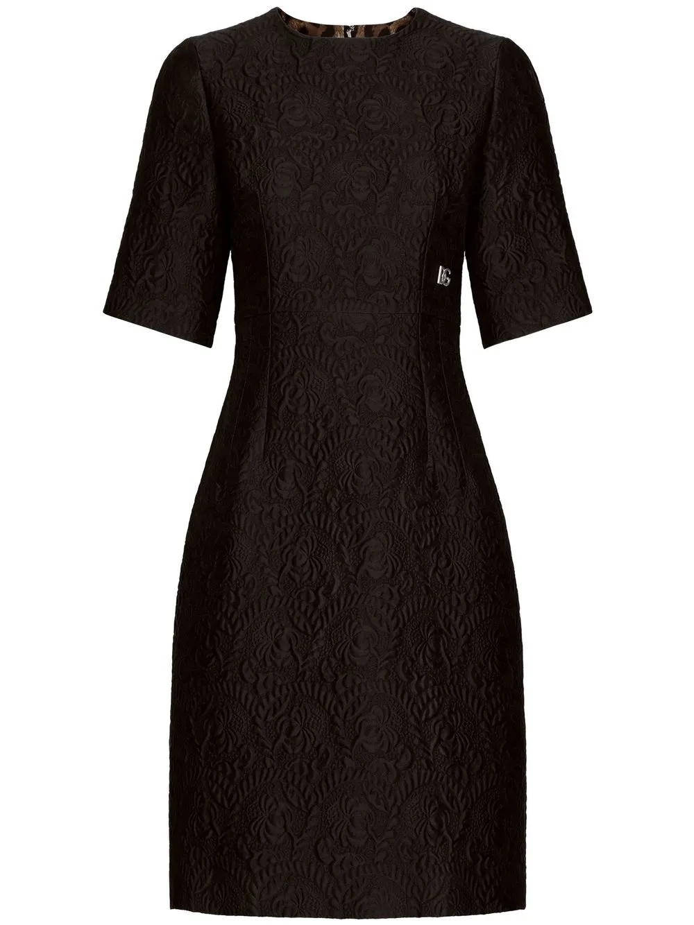 

Жаккардовое платье миди с цветочным узором DOLCE & GABBANA, черный