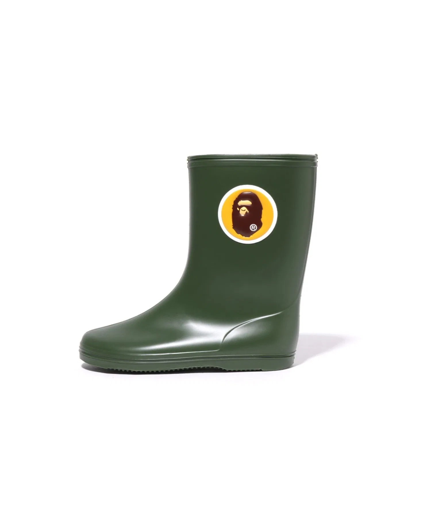 Детские резиновые сапоги A BATHING APE APE HEAD оливковые — фото 3