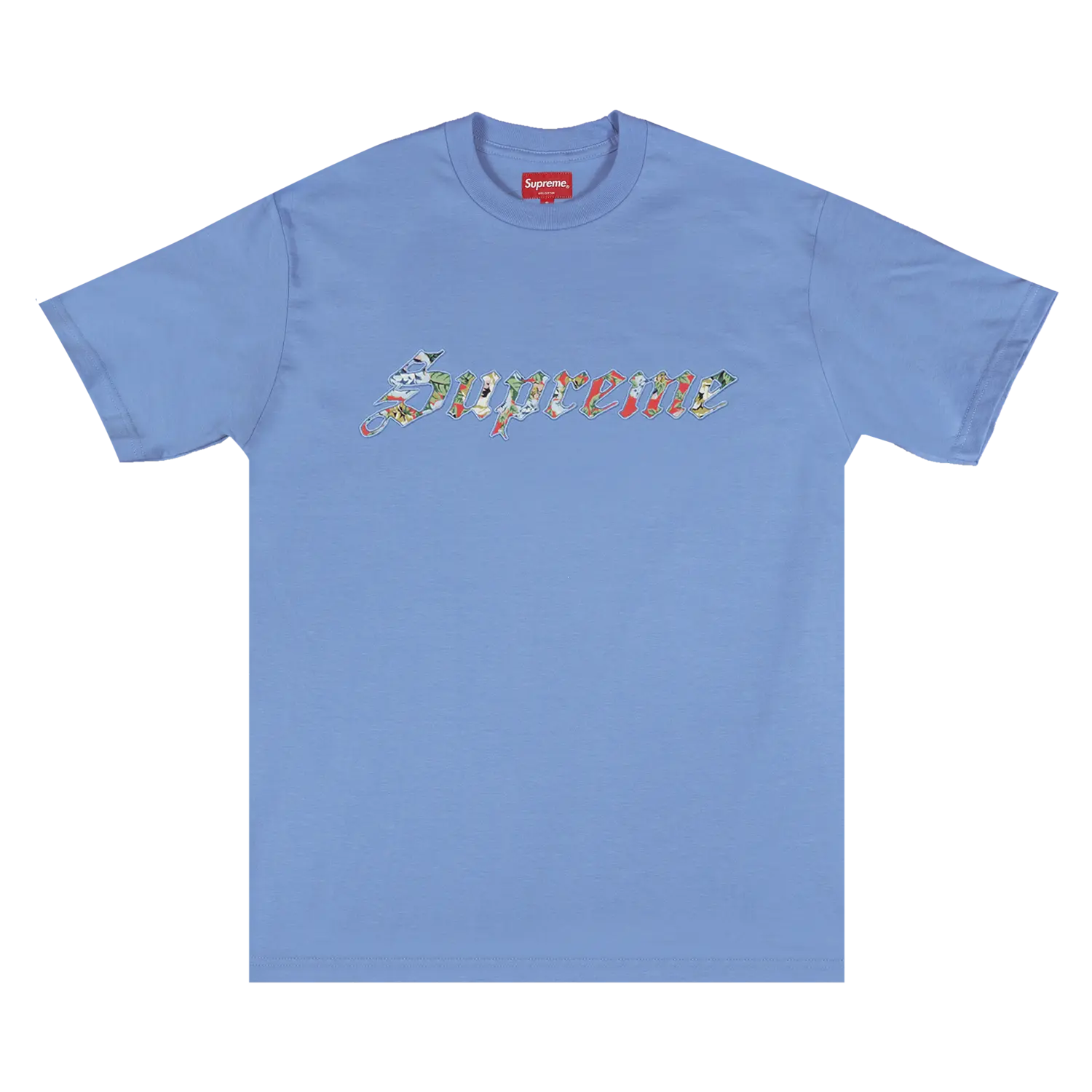

Топ с короткими рукавами и цветочной аппликацией Supreme, Голубой