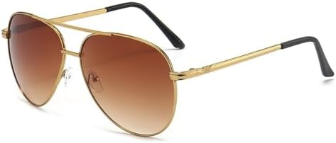 

Модные солнцезащитные очки 2027 года для женщин и мужчин, с градиентными линзами, металлической оправой, для пляжа и вождения, защита от УФ-излучения UV400 MTZJH, Brown