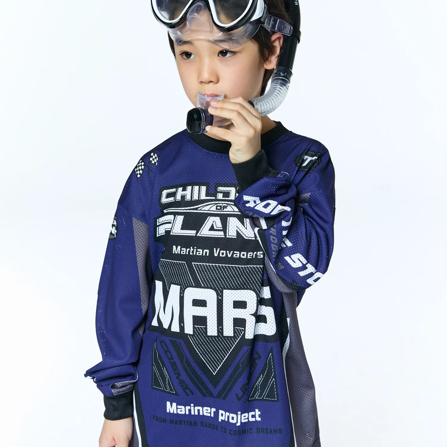 Детский лонгслив Moto Air Jersey синий от Children Of Planet
