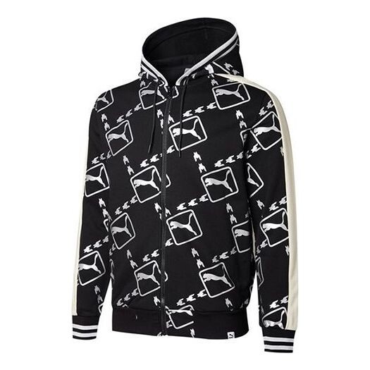 

Толстовка metallic logo hoodie 'black white' Puma, черный