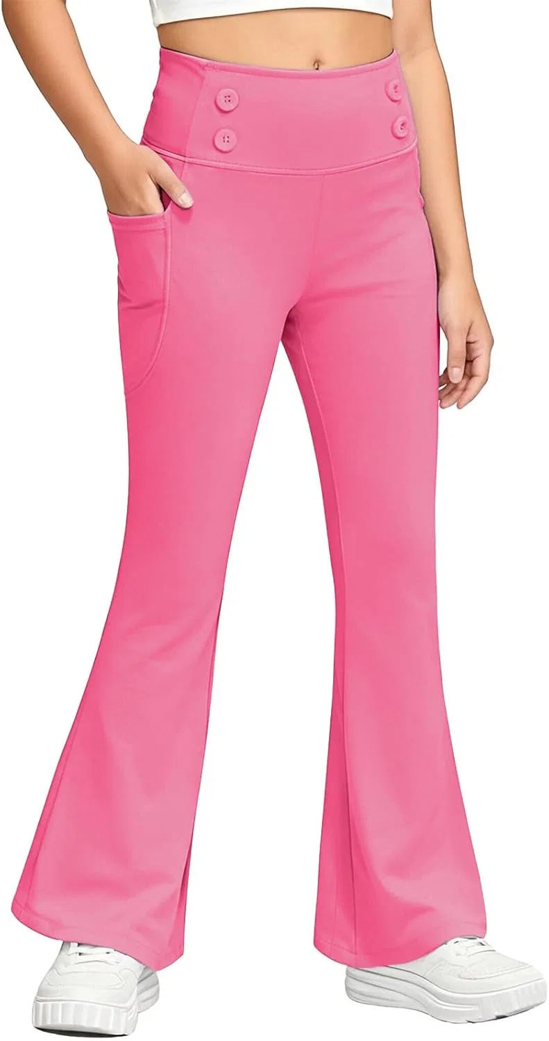 Леггинсы с заниженной талией и расклешением, Hot Pink — фото 2