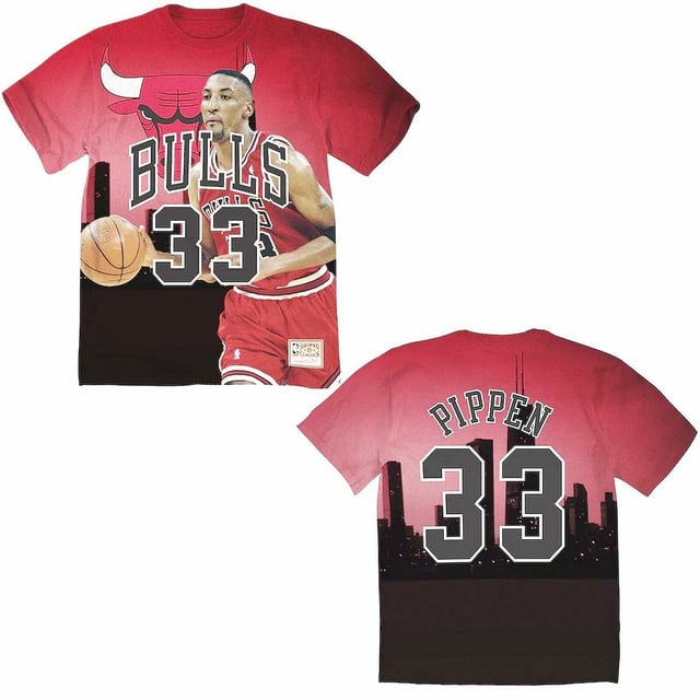 

Мужская футболка Mitchell & ness Chicago Bulls Скотти Пиппена Mitchell And Ness, красный