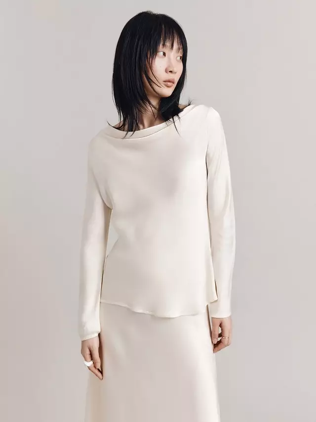 

Блуза Ghost Isabella Cowl Neck Satin, слоновая кость