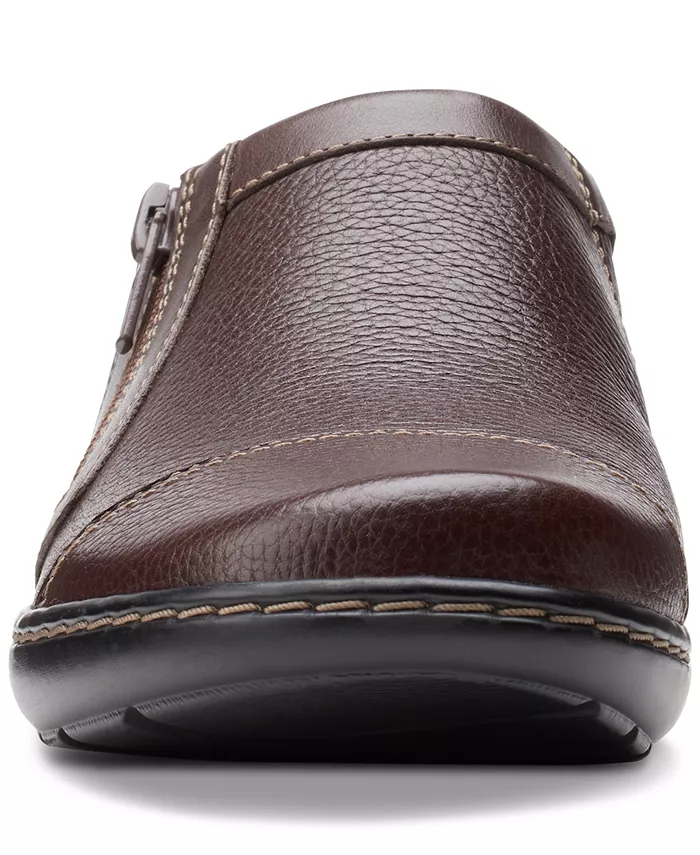 Женские удобные лоферы Cora Giny на молнии с мягкой стелькой Clarks, коричневый — фото 3