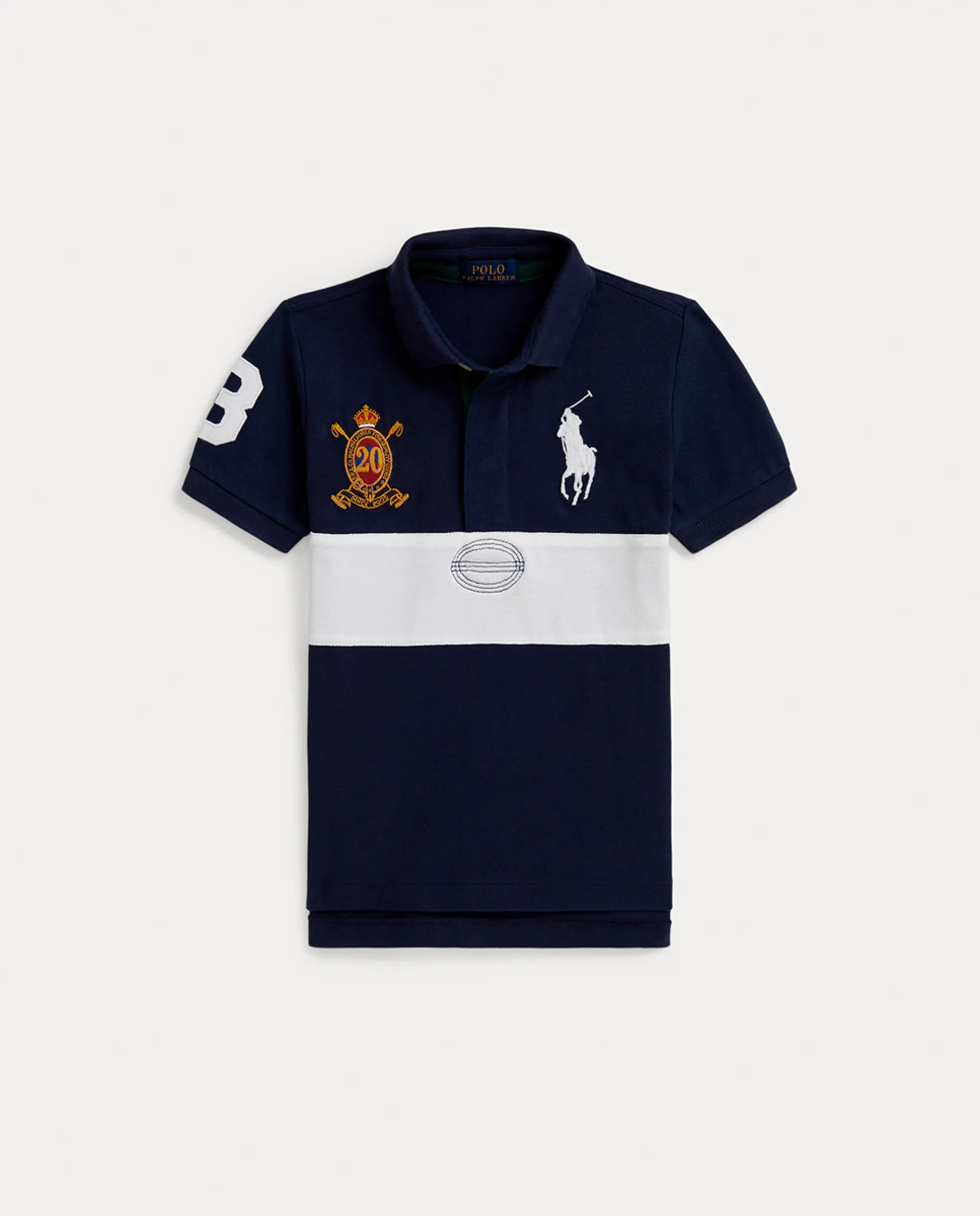 

Детская хлопковая футболка Big Pony Polo Ralph Lauren, темно-синий