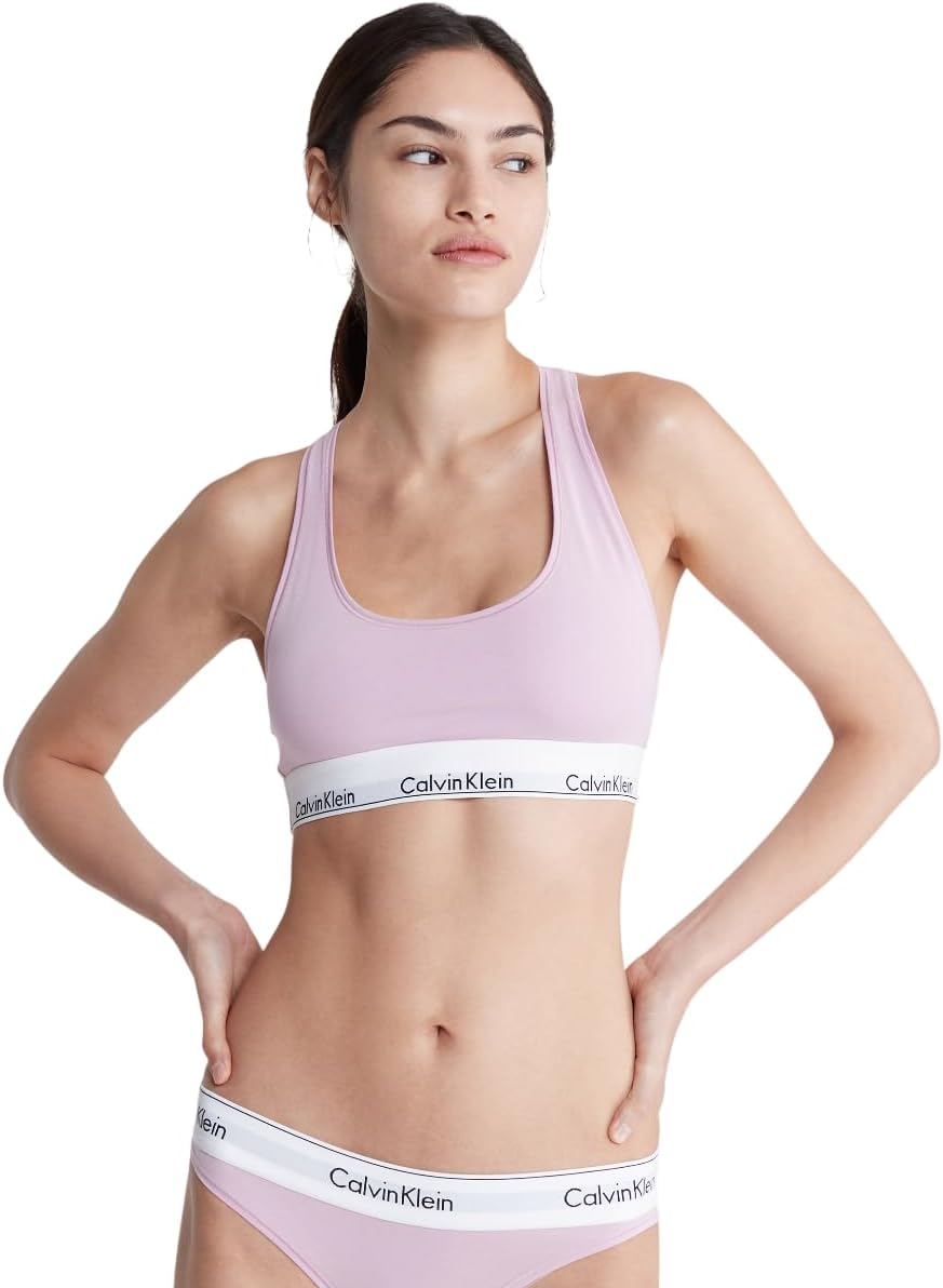 

Calvin Klein Женский современный хлопковый бюстгальтер-бралетт без подкладки без косточек, Mauve Mist
