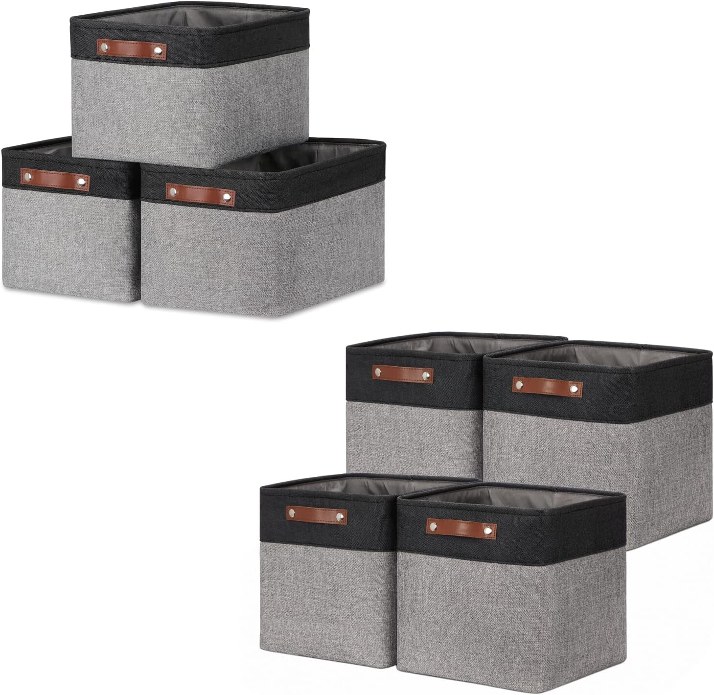 

Складные комплектные корзины DULLEMELO: 3 средние корзины 15 x 11 x 9,5 дюймов + 4 кубические корзины 12 x 12 x 12 дюймов (черный и серый)