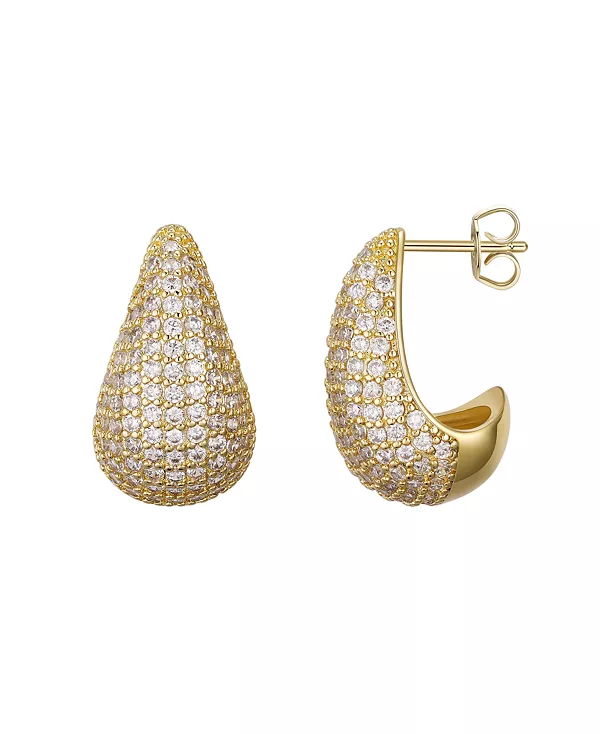 

Крупные серьги-подвески с позолоченными кубическими цирконами Macy'S, gold