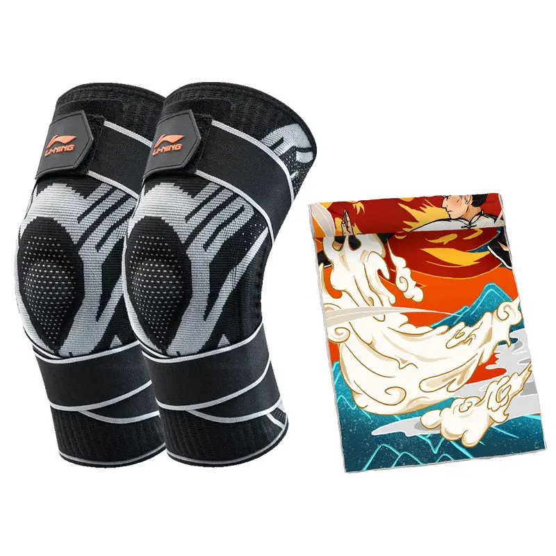 

Наколенники для бега, альпинизма, походов, велоспорта, волейбола, тенниса, футбола, бадминтона, баскетбола LINING, черный Knee Protector 1 Pair+Cooling Sports Towel[China Kung Fu]