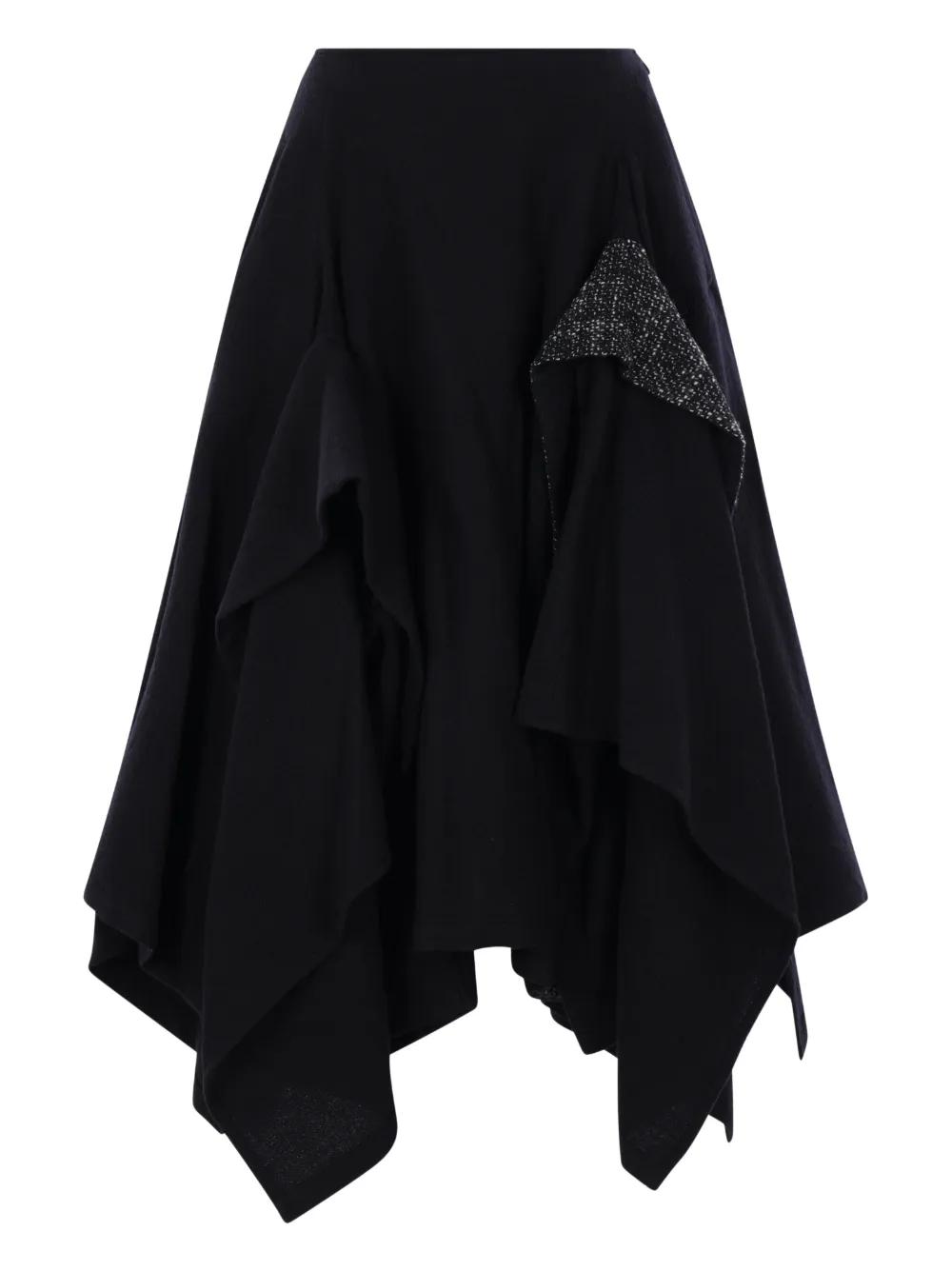 Юбка с оборками и вставками Yohji Yamamoto, черный — фото 2