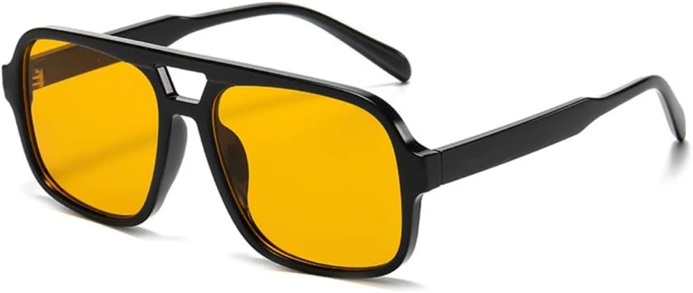 

Ретро-солнцезащитные очки с двойной перемычкой для женщин, роскошные, модные, желто-зеленые, с защитой от УФ-излучения UV400, для мужчин, градиентные VRTRFFTR, Black Orange