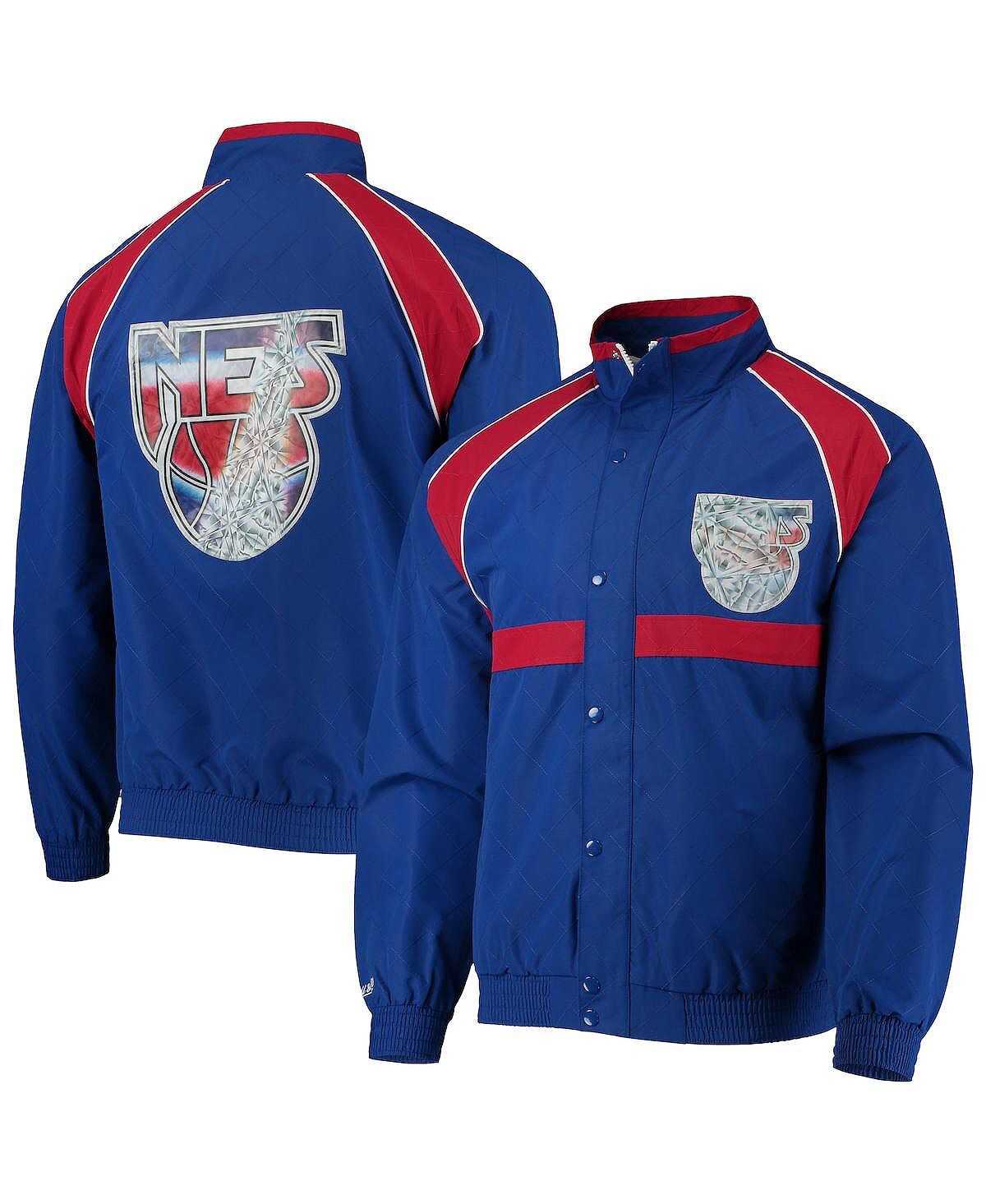 

Мужская куртка из Нью-Джерси Nets синего цвета из твердой древесины Classics 75th Anniversary Authentic Warmup Jacket реглан с застежкой на пуговицы Mitchell & Ness, Синий, Мужская куртка из Нью-Джерси Nets синего цвета из твердой древесины Classics 75th 