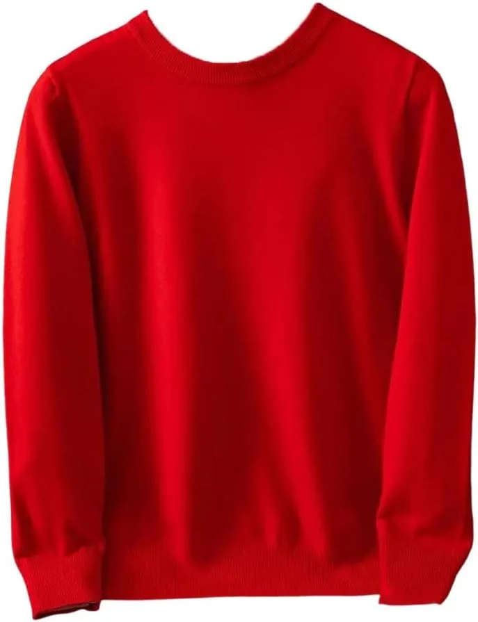 

Мужской свитер из мериносовой шерсти с длинным рукавом и круглым вырезом HEYDHSDC