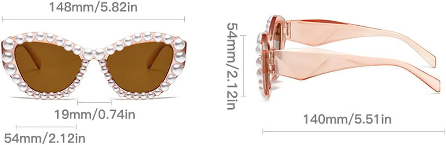 

Laureles Модные солнцезащитные очки «Кошачий глаз» в стиле Y2K для женщин, с леопардовым принтом, коричневым жемчужным узором, для путешествий, женские, L15, C3