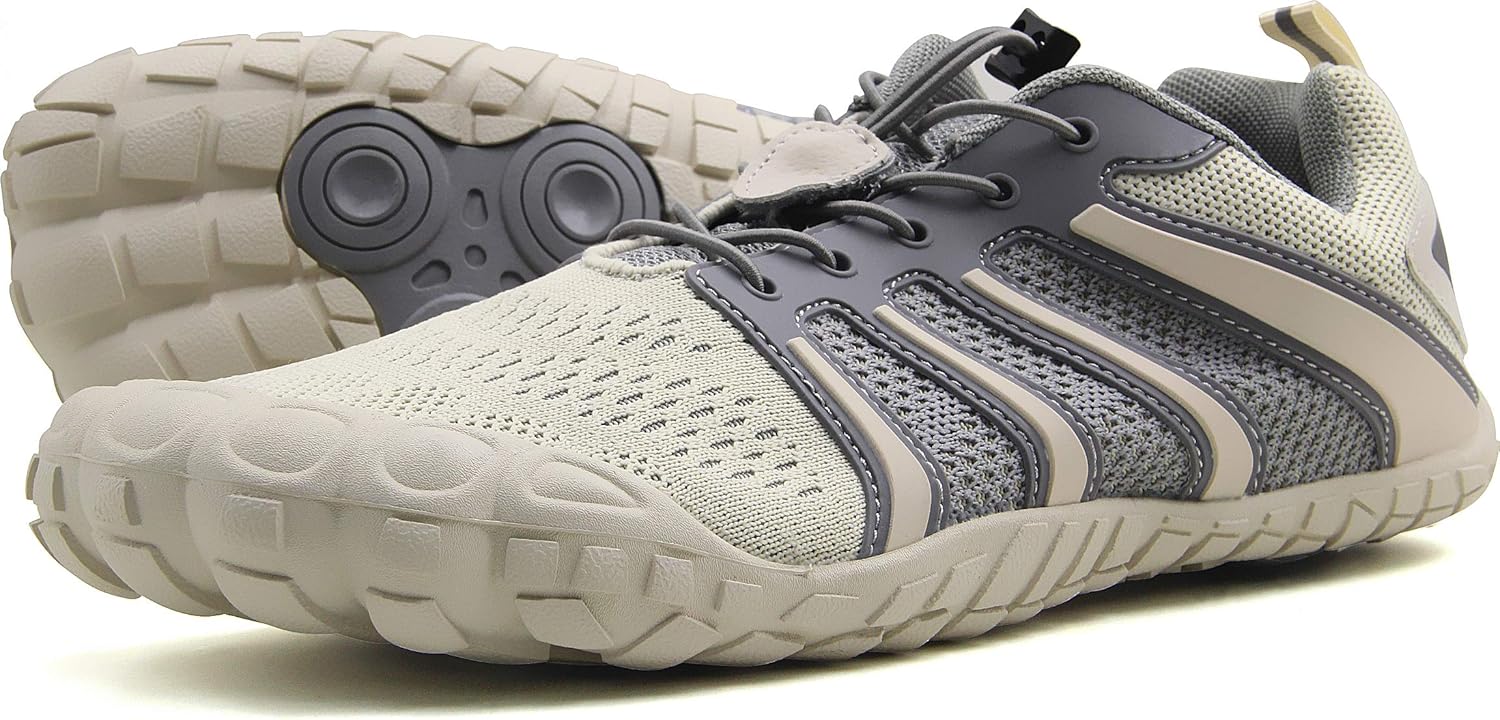 

Мужские обувь Oranginer - Широкий носок для большого пальца - Минималистичные кроссовки для кросс-тренинга для мужчин, бежевый