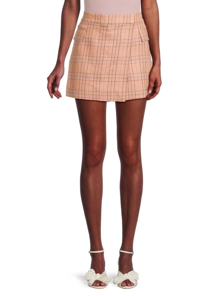

Мини-юбка в клетку Jillian Derek Lam, цвет Brown Multicolor