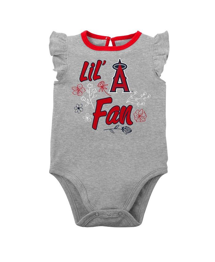Набор из двух боди Los Angeles Angels Little Fan для новорожденных, красный, Хизер-серый Outerstuff, красный — фото 3