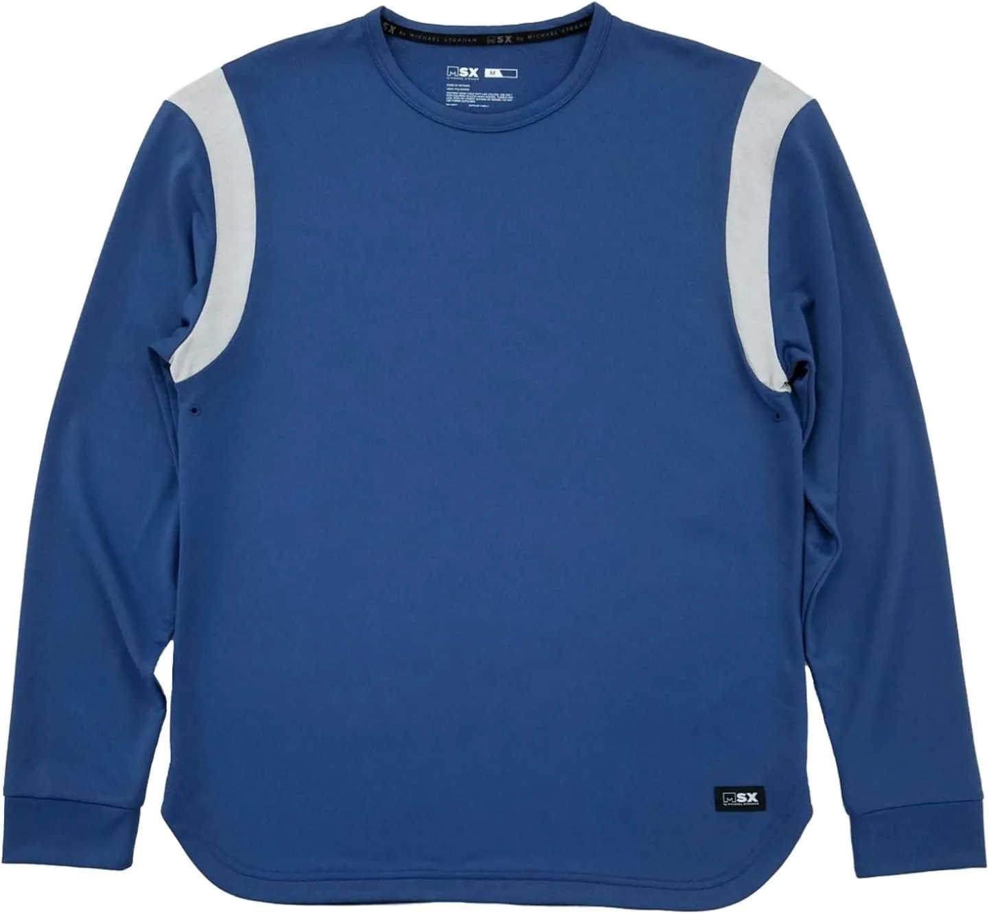 

MSX by Michael Strahan мужская футболка с длинным рукавом, blue gray, premium terry