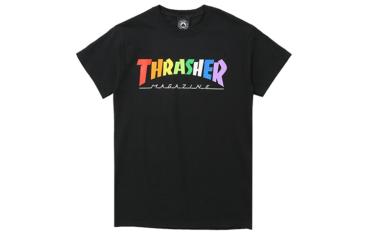 

Thrasher Футболка прямая американская версия унисекс черная, Черный, Thrasher Футболка прямая американская версия унисекс черная