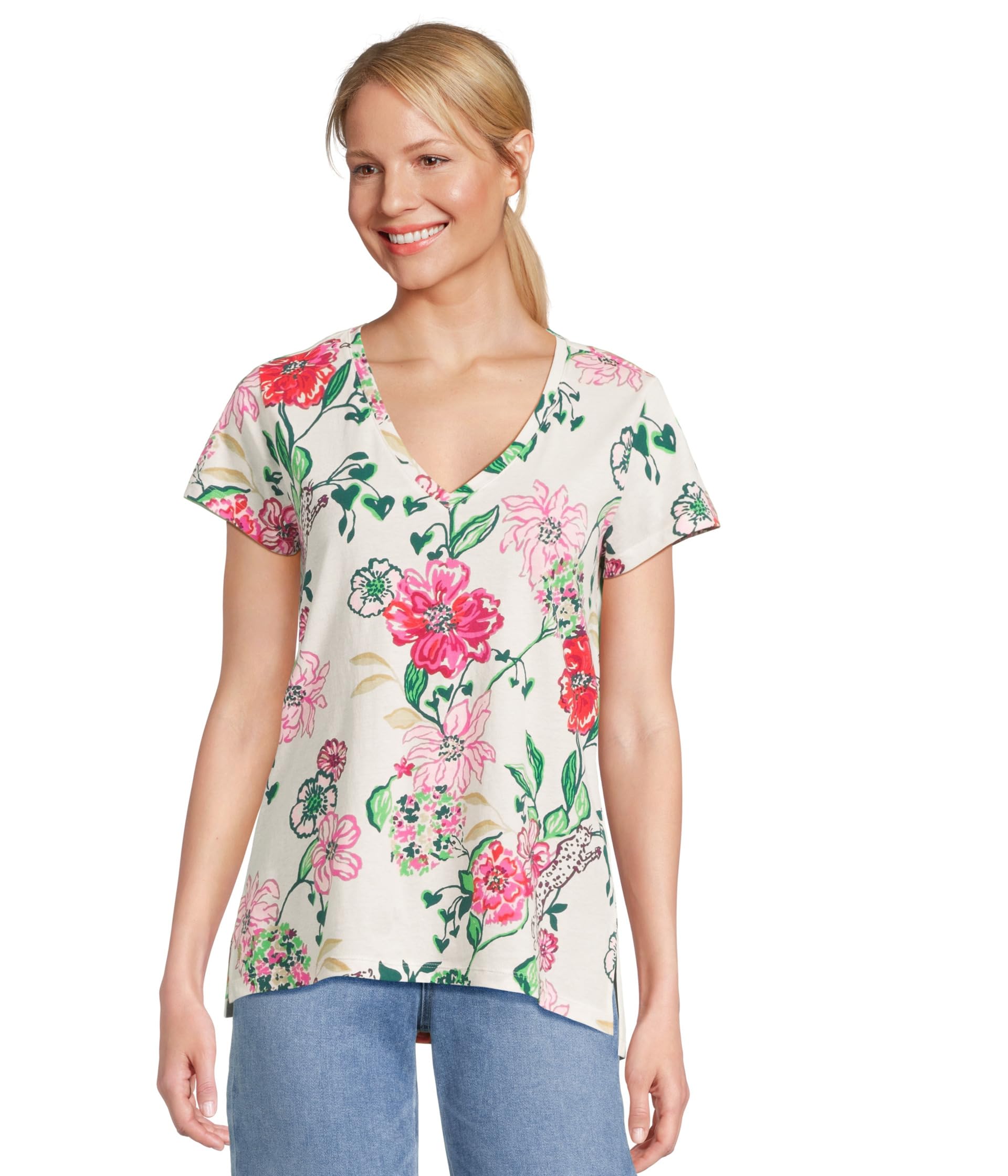 

Футболка Lilly Pulitzer Meredith Tee, цвет Coconut Safari Sanctuary