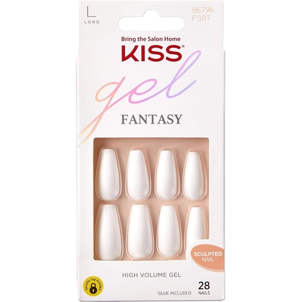 

Маникюрный набор Gel Fantasy Collection для накладных ногтей с пилочкой, клеем для ногтей и 28 наклеенными ногтями, Kiss