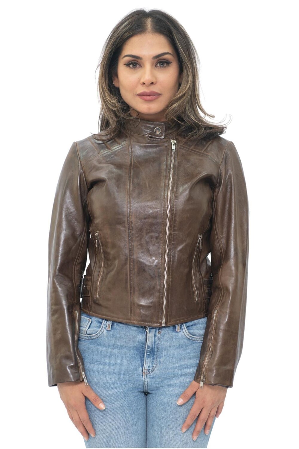 

Кожаная косуха-Celaya Infinity Leather, коричневый