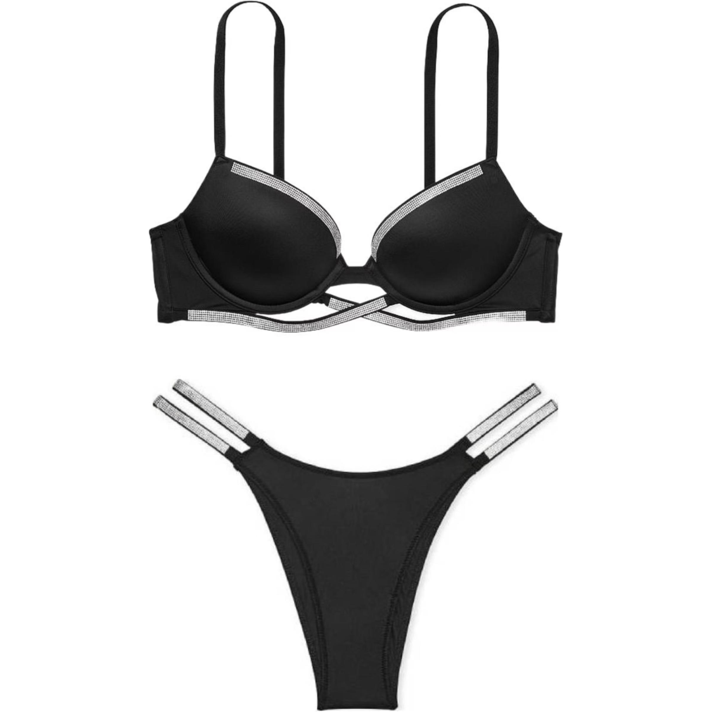 

Комплект нижнего белья женский черный Victoria's Secret, Комплект (Черный)