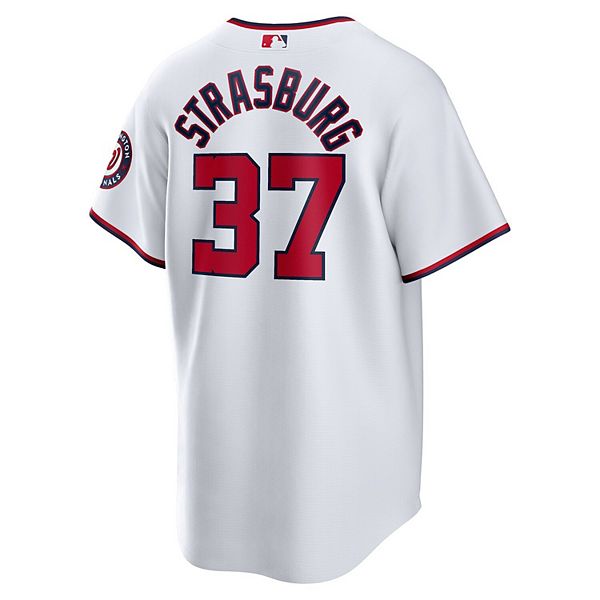 Мужская реплика домашней футболки Stephen Strasburg Washington Nationals белого цвета Nike — фото 4