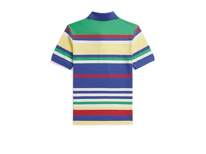 Поло хлопковое в полоску Striped Cotton Mesh Polo Shirt Polo Ralph Lauren Kids, Liberty/Multicolor — фото 2