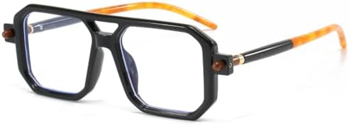 

Винтажные квадратные модные солнцезащитные очки с двойным дужком, зеркало в виде пудинга из тофу, уличная фотосессия, плоское зеркало, женские MTZJH, Black Transparent