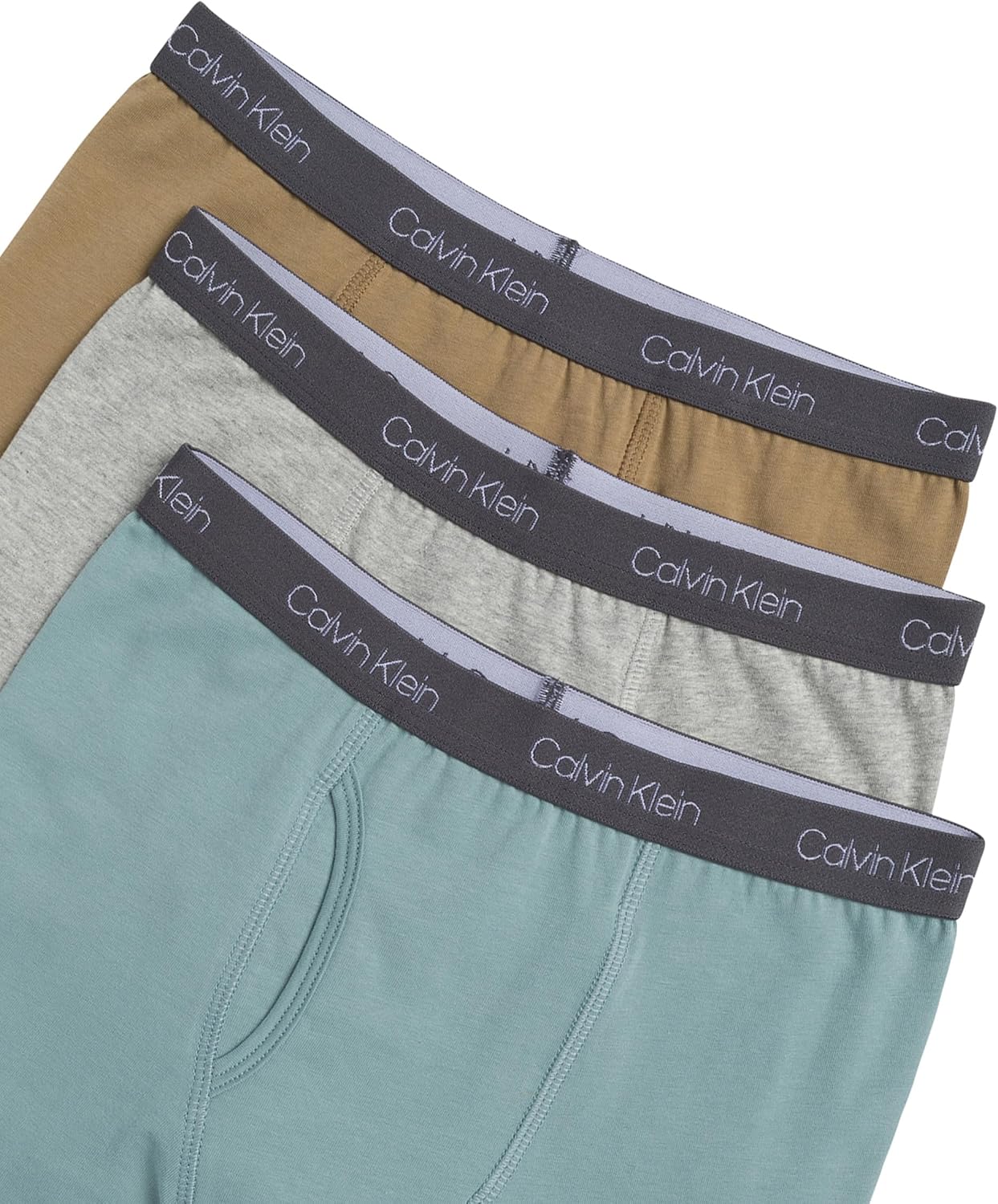 Комплект из 3 трусов-боксеров Calvin Klein для мальчиков, Zoni Beach/Heather Gray/Tigers Eye — фото 3