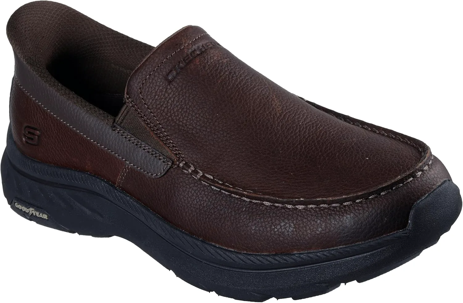 Мужские лоферы Skechers USA Pollard-Osgood с мысом-мокасином, красный/коричневый — фото 4