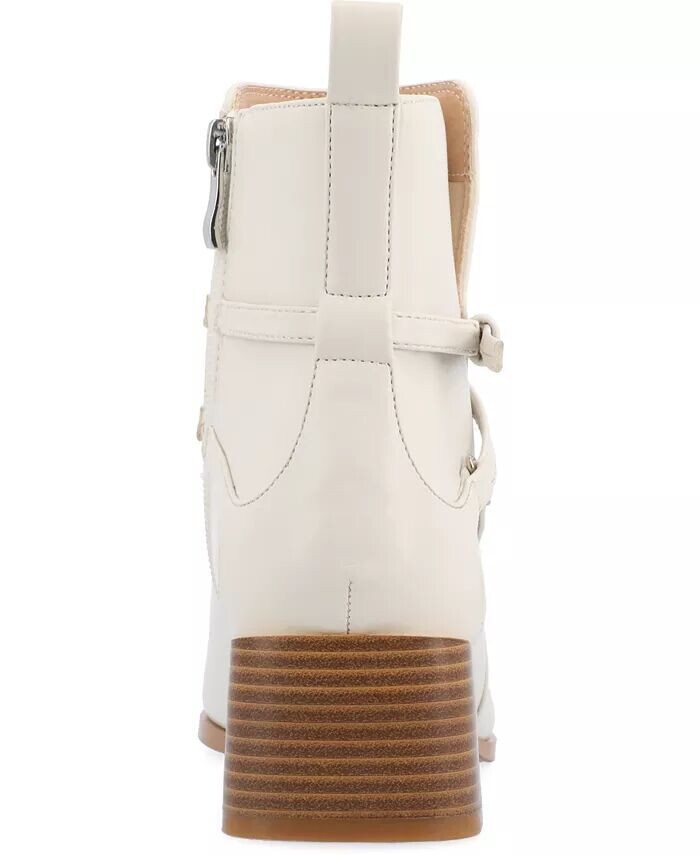 Женские ботильоны Estelle Stacked Block Heel Journee Collection, коричневый/бежевый — фото 3