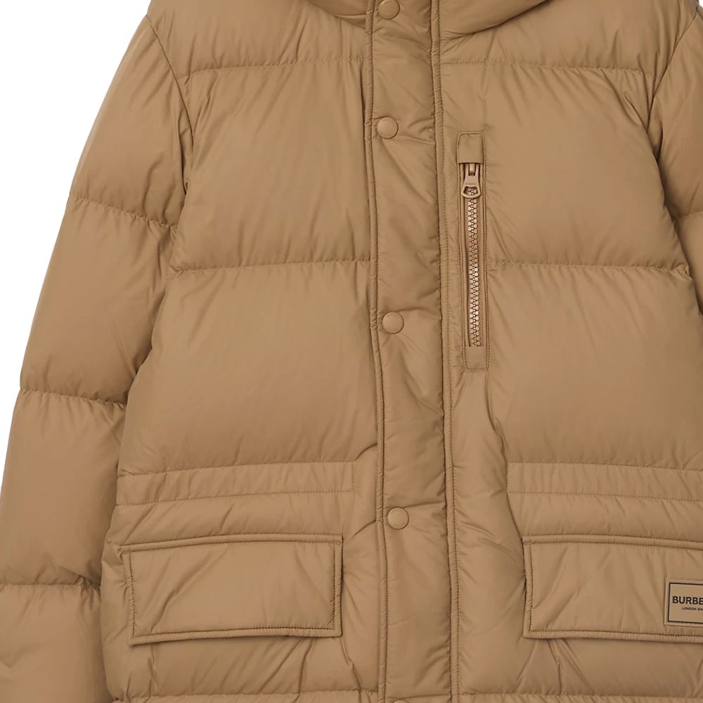Мужская пуховая куртка Burberry верблюжий коричневый — фото 2