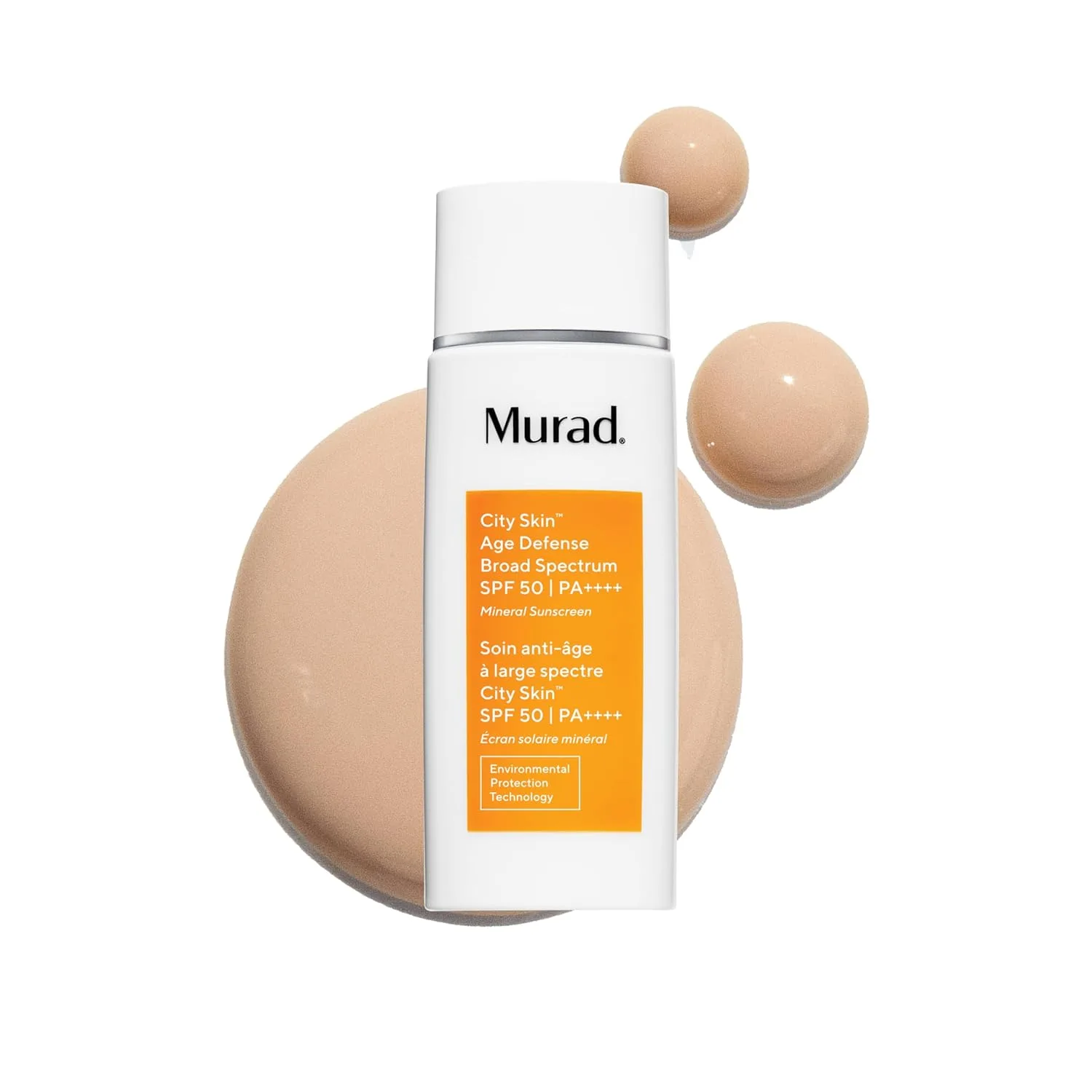 Murad Environmental Shield City Skin Age Defense Broad Spectrum SPF 50 PA++++ - 100% минеральный солнцезащитный крем с лютеином и оксидами железа для защиты от синего света, UVA/UVB и загрязнений 50 мл (1 шт.), blue