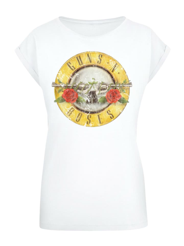 

Футболка с удлиненным плечом, винтажный логотип Guns 'n' Roses, черно-белая F4NT4STIC, Черный, Футболка с удлиненным плечом, винтажный логотип Guns 'n' Roses, черно-белая F4NT4STIC