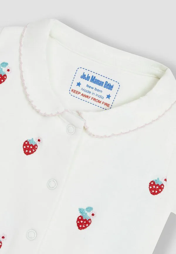 Спальный комбинезон стандартного кроя с вышивкой Jojo Maman Bébé, Strawberry — фото 3