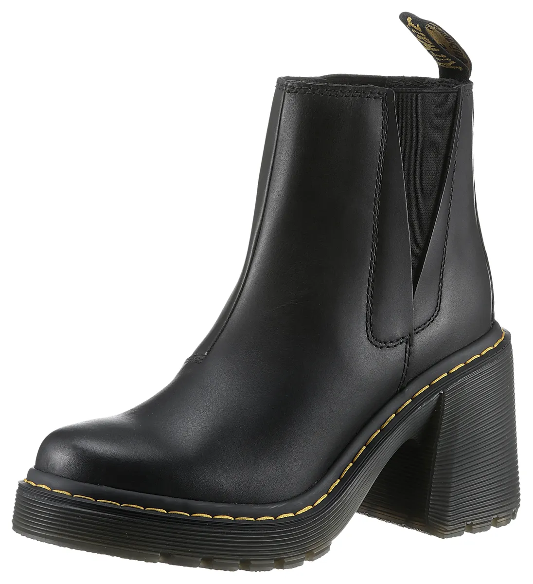 DR. MARTENS Ботинки челси "Spence", блочный каблук, фестивальный, ботильоны, слипоны на платформе, черный