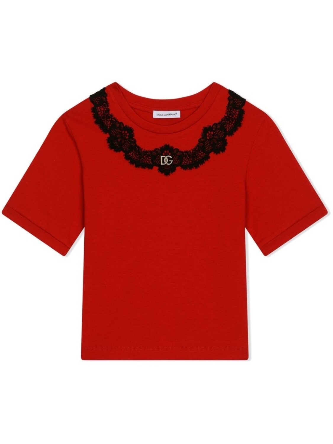 

Dolce & Gabbana футболка с кружевом, красный