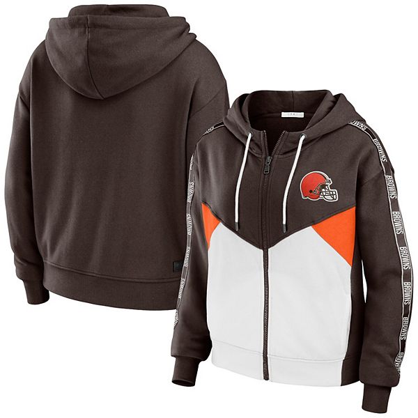 

Женская худи Cleveland Browns с цветными блоками на молнии, коричнево-белая Wear By Erin Andrews, Коричневый, Женская худи Cleveland Browns с цветными блоками на молнии, коричнево-белая Wear By Erin Andrews