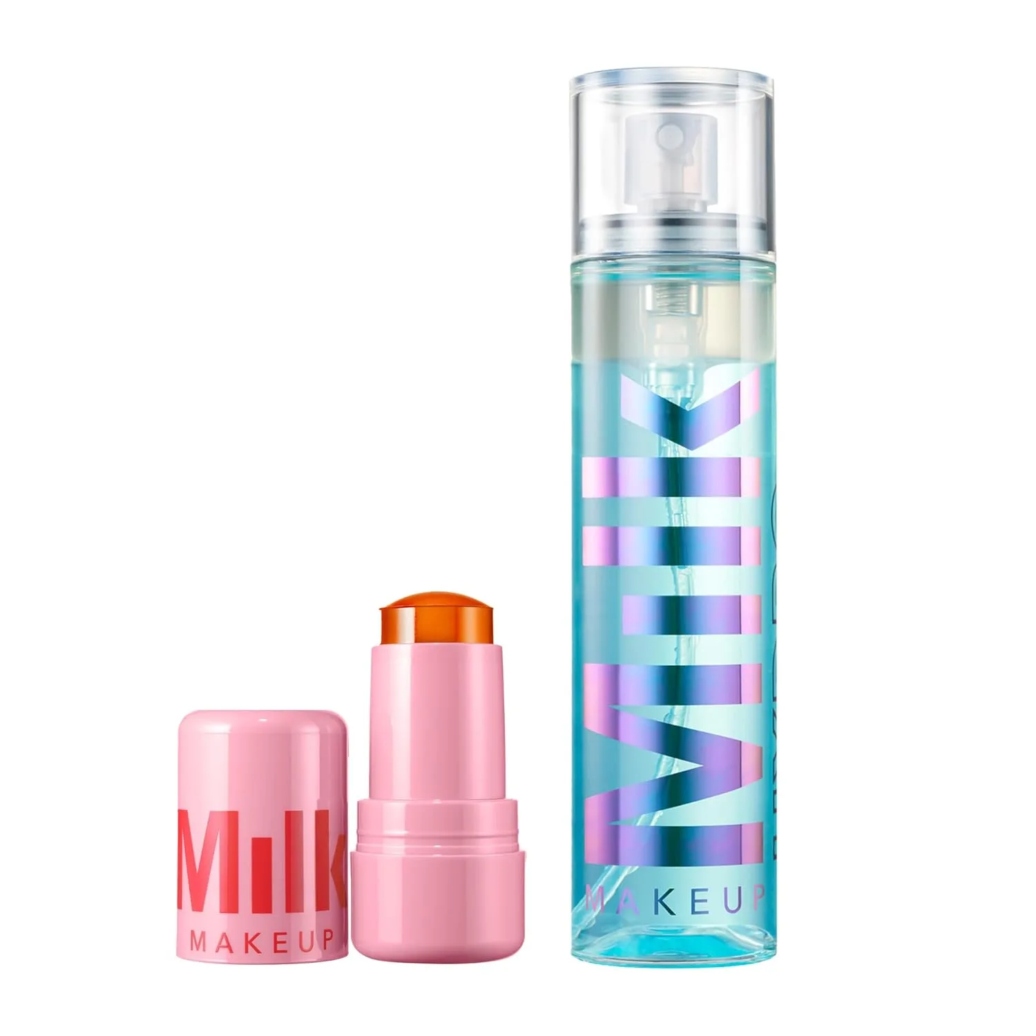 Набор Milk Makeup Cooling Water Jelly Tint + Hydro Grip Set + Refresh Spray Set - стойкая помада и румяна + увлажняющий фиксирующий спрей с гиалуроновой кислотой на 12 часов - 0,17 унции + 3,38 унции