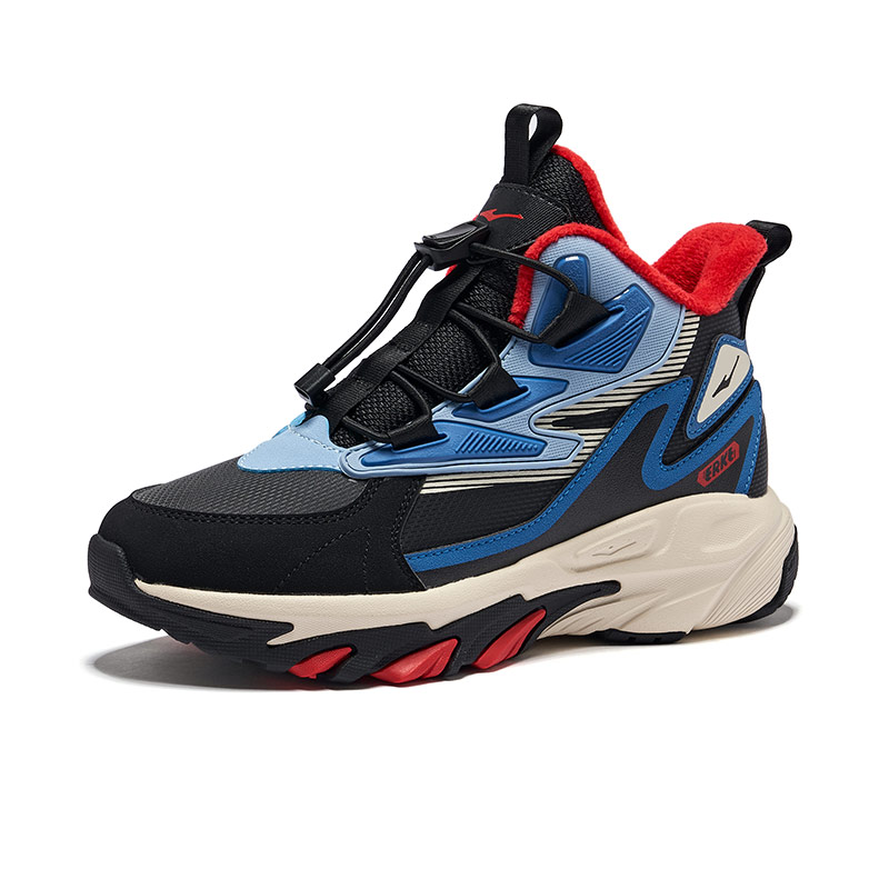 ERKE KIDS Антискользящие и износостойкие утепленные мид-топы Kids Lifestyle Shoes Black Blue Kids' — фото 3