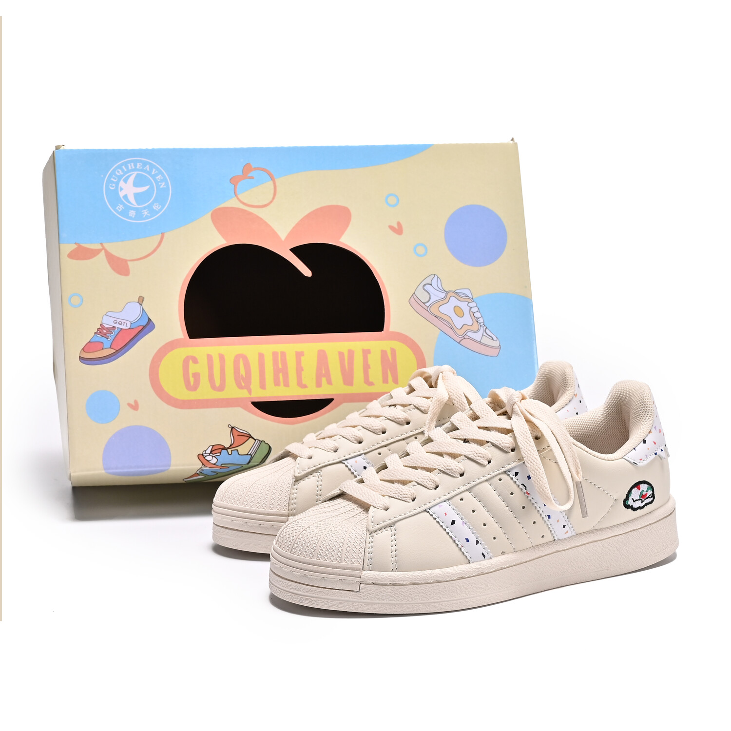 

Кроссовки Guci Tianlun Skateboarding Shoes Women's Low-top Beige, белый